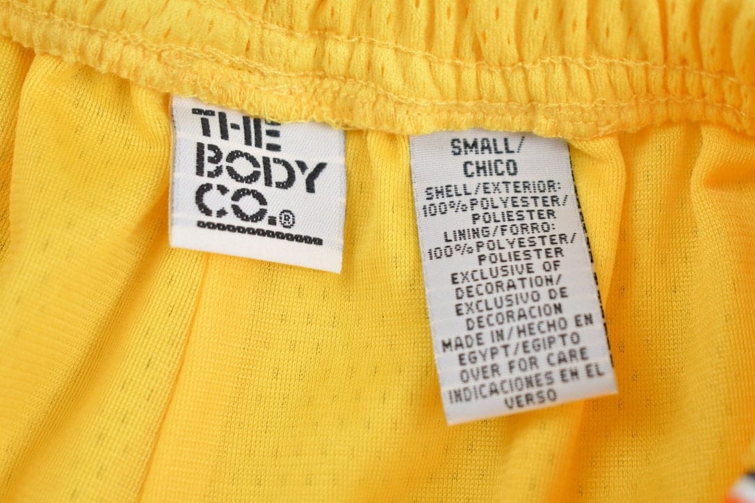 Proper Vintage Clothing > Gender Neutral Adult Clothing > Shorts Vintage 1980s The Body Co Athletic Shorts Size Small / 80s Clothing / Vintage Short Shorts / Made in USA / Summer Wear / Yellow/ Jorts