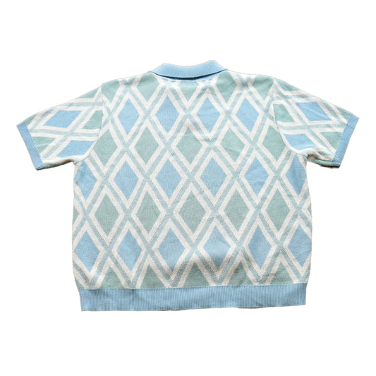 Proper Vintage Clothing > Gender Neutral Adult Clothing > Tops & Tees > Polos Vintage 1990s Alfred Dunner Polo Shirt/ 90s Polo Shirt / Made In USA / Essential / Streetwear / 90s Alfred Dunner / Argyle Knit Shirt