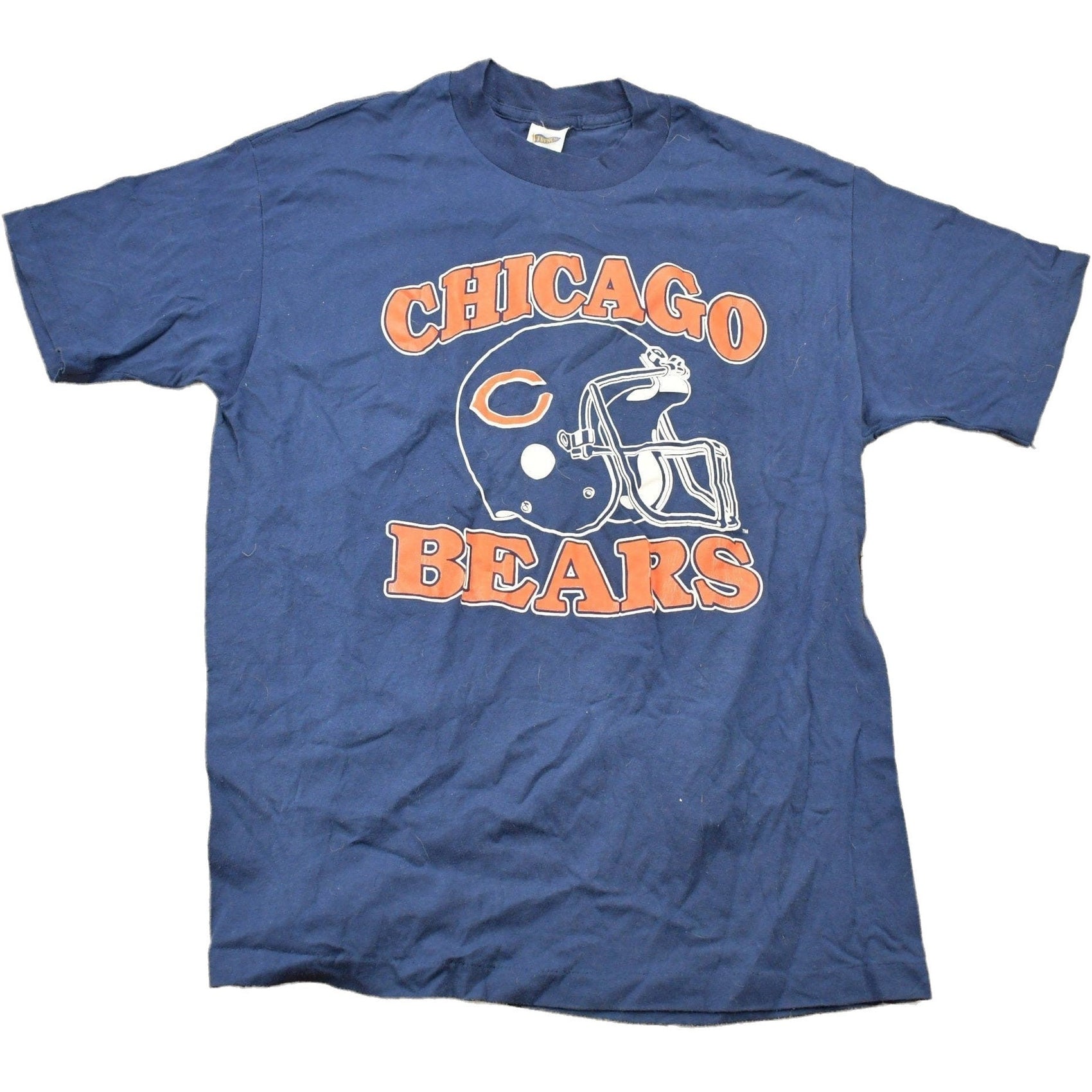 Proper Vintage Clothing > Gender Neutral Adult Clothing > Tops & Tees > T Shirts Vintage 1980s Chicago Bears NFL Graphic T-Shirt / Made In USA / Single Stitch / NFL / 90s Streetwear / Sportswear