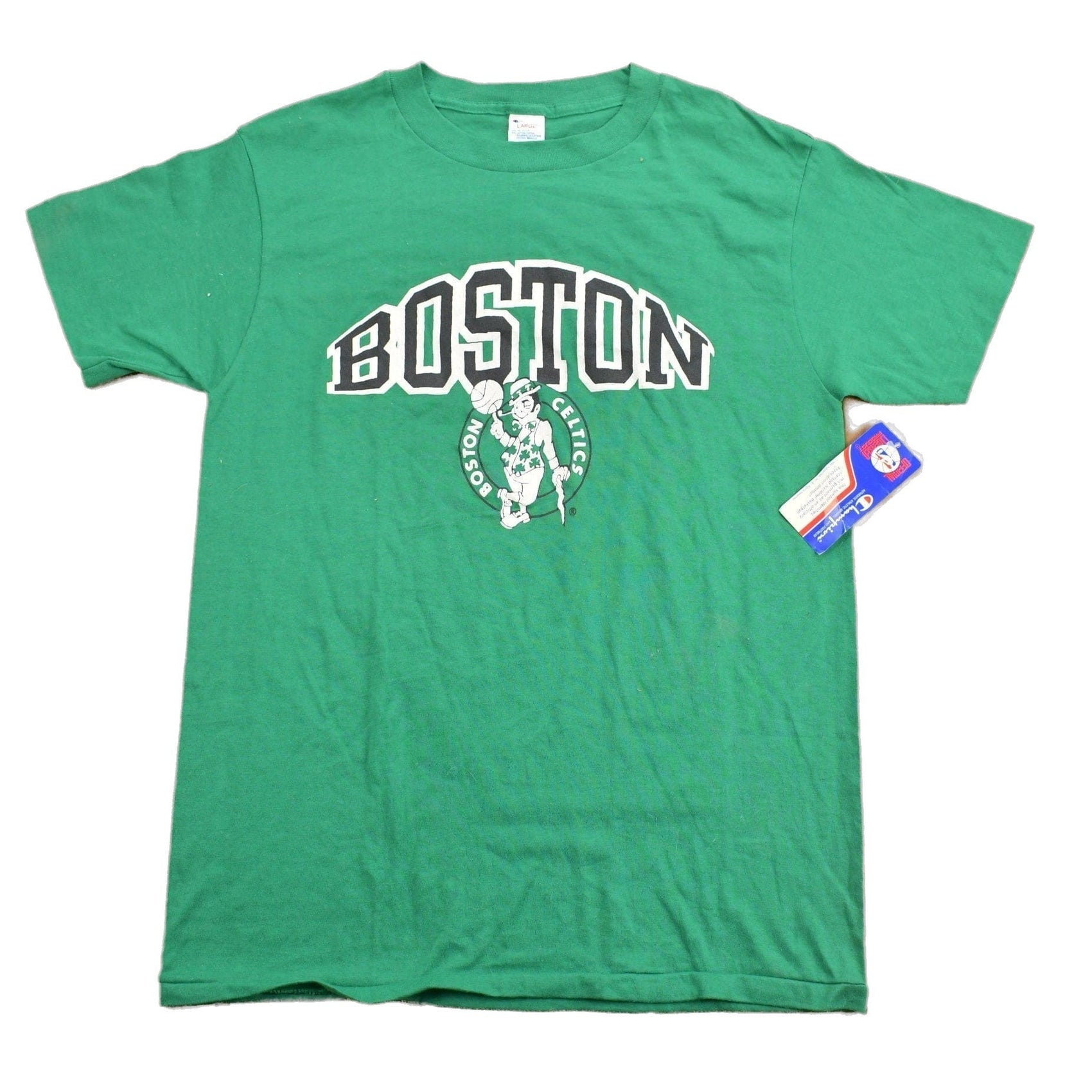 Proper Vintage Clothing > Gender Neutral Adult Clothing > Tops & Tees > T Shirts Vintage 1980s Deadstock Boston Celtics NBA Champion T-Shirt / Made In USA / Single Stitch / NBA Basketball / New With Tags / Sportswear