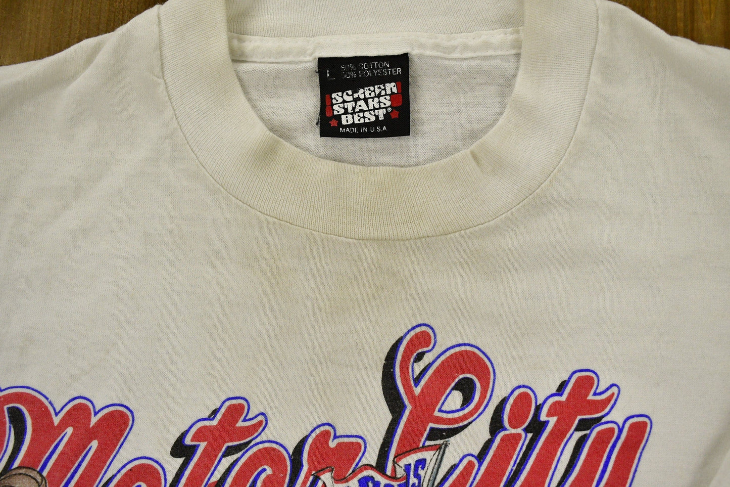 Proper Vintage Clothing > Gender Neutral Adult Clothing > Tops & Tees > T Shirts Vintage 1980s Detroit Pistons NBA Bad Boys Graphic T-shirt / Single Stitch / Motor City / Streetwear / Rare Sports Tee / Made In USA