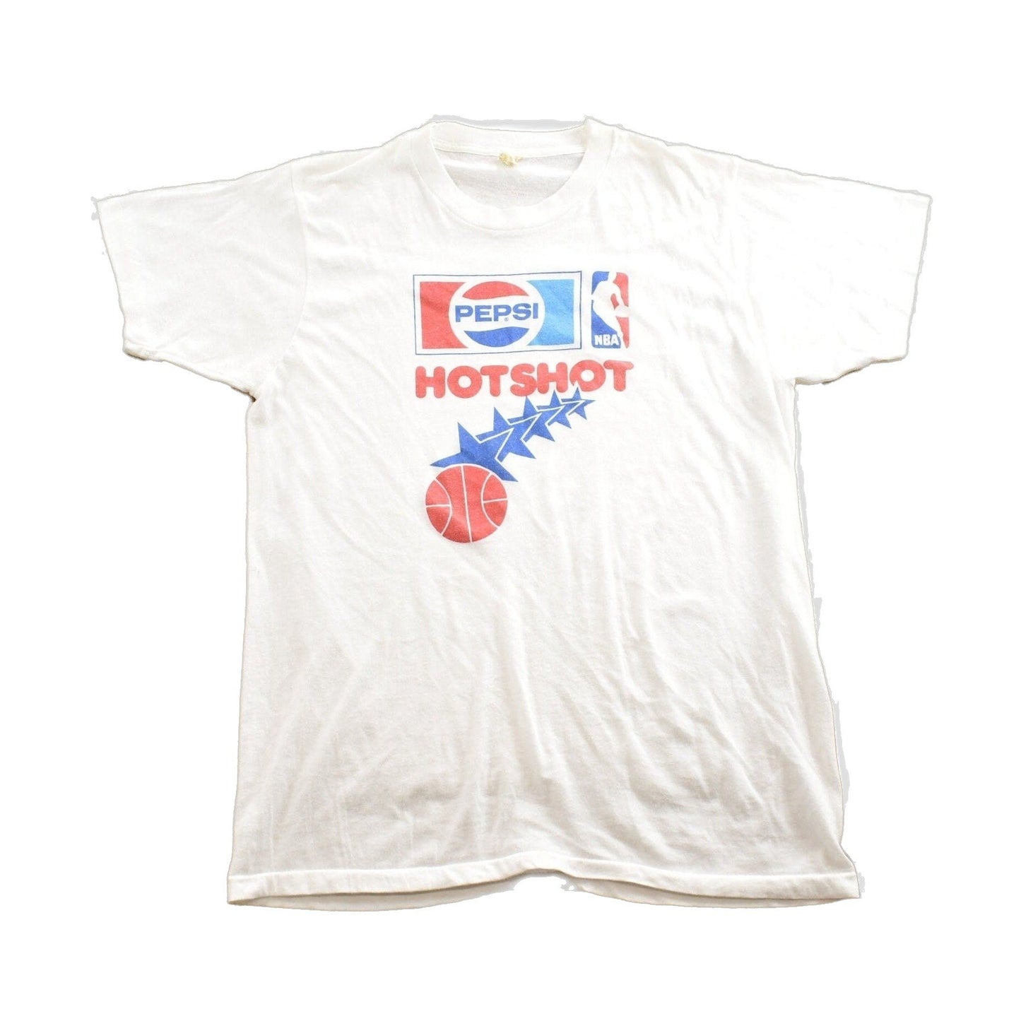 Proper Vintage Clothing > Gender Neutral Adult Clothing > Tops & Tees > T Shirts Vintage 1980s NBA Basketball Pepsi Hotshot Graphic T-Shirt Made In USA