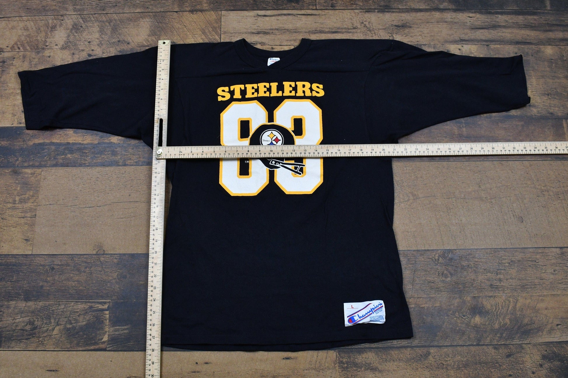 Proper Vintage Clothing > Gender Neutral Adult Clothing > Tops & Tees > T Shirts Vintage 1980s Pittsburgh Steelers Jersey Style Champion T-Shirt / NFL Football / Streetwear / Retro Style / Made In The USA