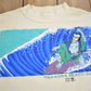 Proper Vintage Clothing > Gender Neutral Adult Clothing > Tops & Tees > T Shirts Vintage 1980s Takaoka Beach Club Surfing Graphic Souvenir T Shirt / Vintage Japan / Made In USA / Vacation Tee / Travel T Shirt / Mockneck