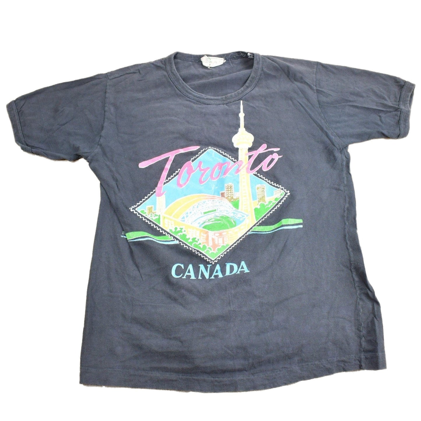 Proper Vintage Clothing > Gender Neutral Adult Clothing > Tops & Tees > T Shirts Vintage 1980s Toronto Canada Graphic Souvenir T Shirt / Streetwear / Vacation Tee / Travel T Shirt / Single Stitch / Made In Canada