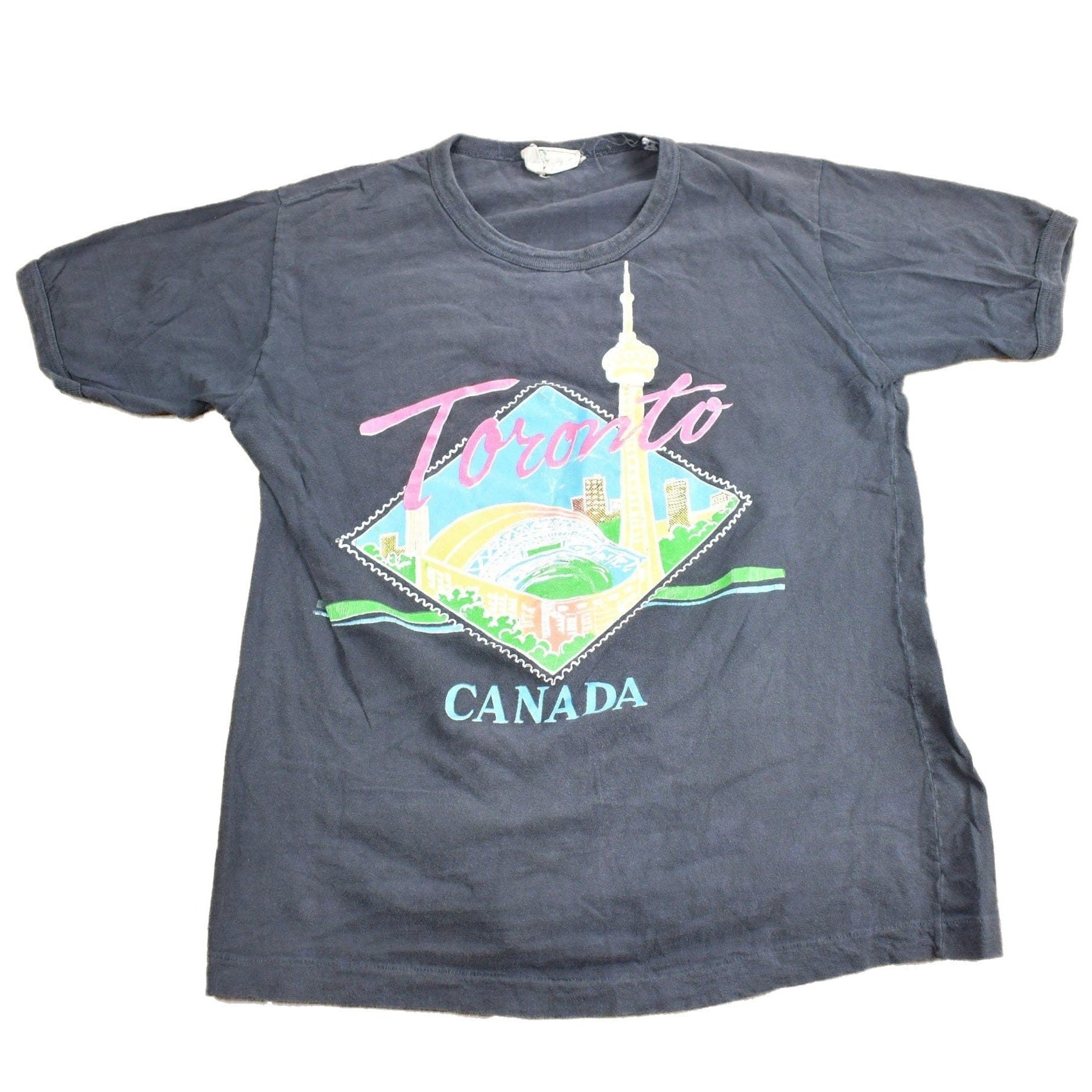 Proper Vintage Clothing > Gender Neutral Adult Clothing > Tops & Tees > T Shirts Vintage 1980s Toronto Canada Graphic Souvenir T Shirt / Streetwear / Vacation Tee / Travel T Shirt / Single Stitch / Made In Canada