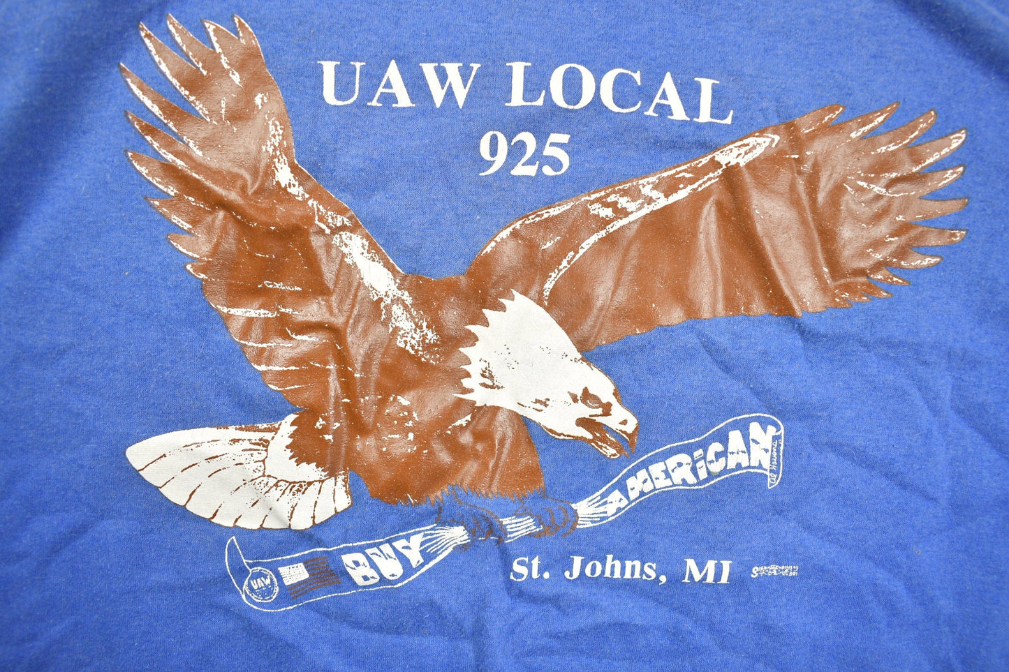 Proper Vintage Clothing > Gender Neutral Adult Clothing > Tops & Tees > T Shirts Vintage 1980s UAW Local 925 St Johns Graphic T Shirt / Vintage T Shirt / Streetwear / Graphic Tee / Single Stitch / St Johns Michigan