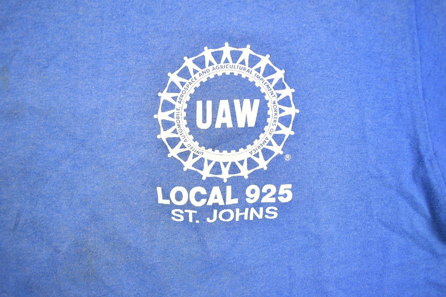 Proper Vintage Clothing > Gender Neutral Adult Clothing > Tops & Tees > T Shirts Vintage 1980s UAW Local 925 St Johns Graphic T Shirt / Vintage T Shirt / Streetwear / Graphic Tee / Single Stitch / St Johns Michigan