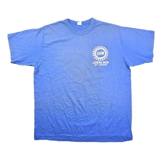 Proper Vintage Clothing > Gender Neutral Adult Clothing > Tops & Tees > T Shirts Vintage 1980s UAW Local 925 St Johns Graphic T Shirt / Vintage T Shirt / Streetwear / Graphic Tee / Single Stitch / St Johns Michigan