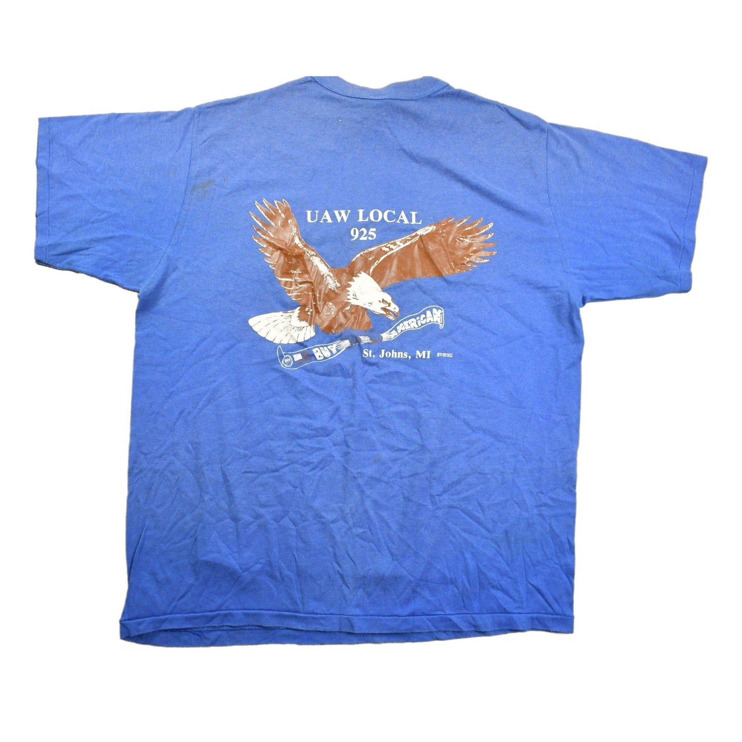 Proper Vintage Clothing > Gender Neutral Adult Clothing > Tops & Tees > T Shirts Vintage 1980s UAW Local 925 St Johns Graphic T Shirt / Vintage T Shirt / Streetwear / Graphic Tee / Single Stitch / St Johns Michigan