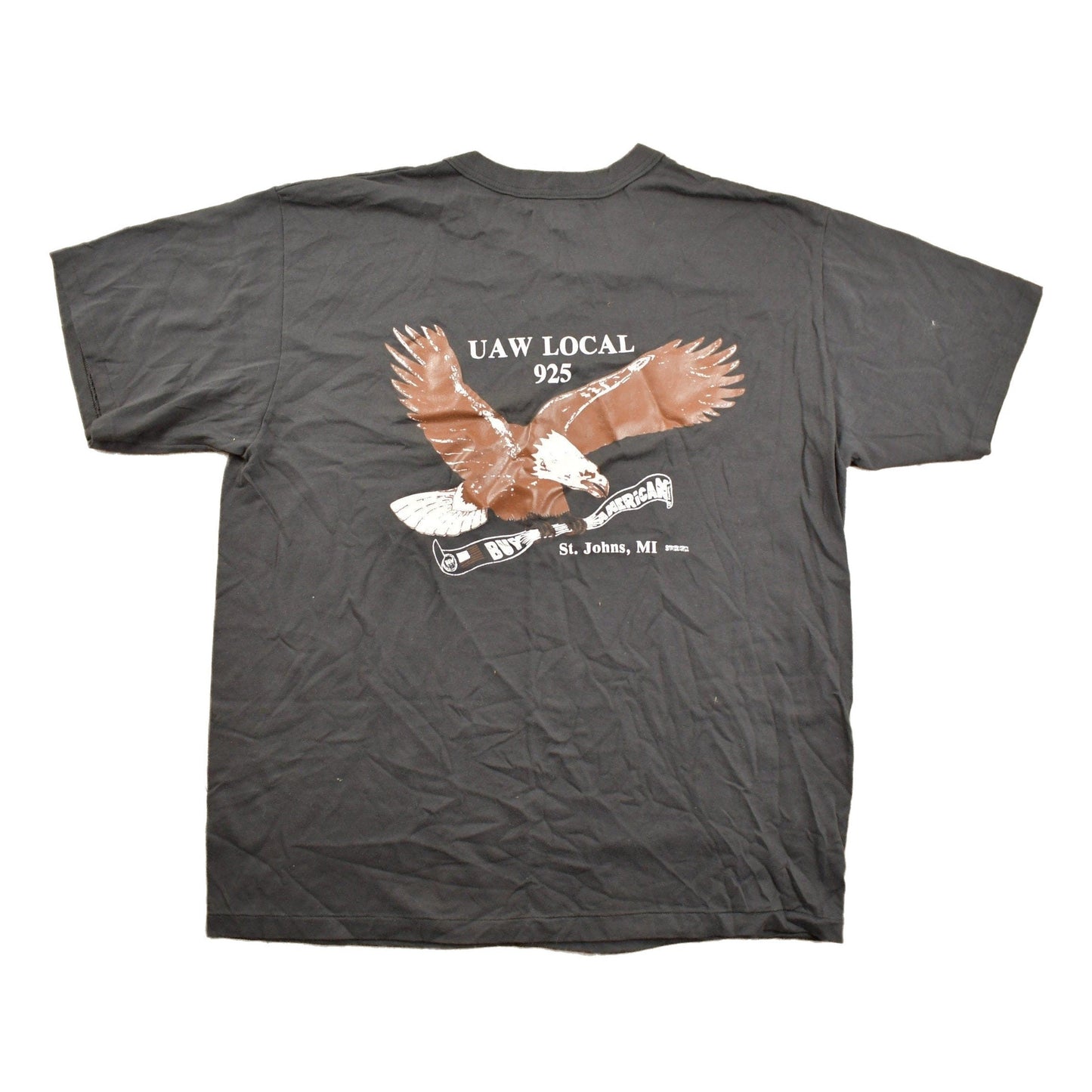 Proper Vintage Clothing > Gender Neutral Adult Clothing > Tops & Tees > T Shirts Vintage 1980s UAW Local 925 St Johns Graphic T Shirt / Vintage T Shirt / Streetwear / Graphic Tee / Single Stitch / St Johns Michigan