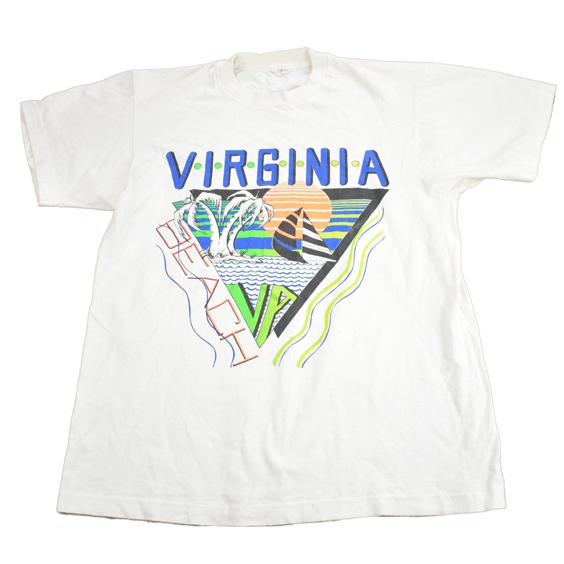 Proper Vintage Clothing > Gender Neutral Adult Clothing > Tops & Tees > T Shirts Vintage 1980s Virginia Beach Souvenir T Shirt / Streetwear / Made In USA / Vacation Tee / Travel T Shirt