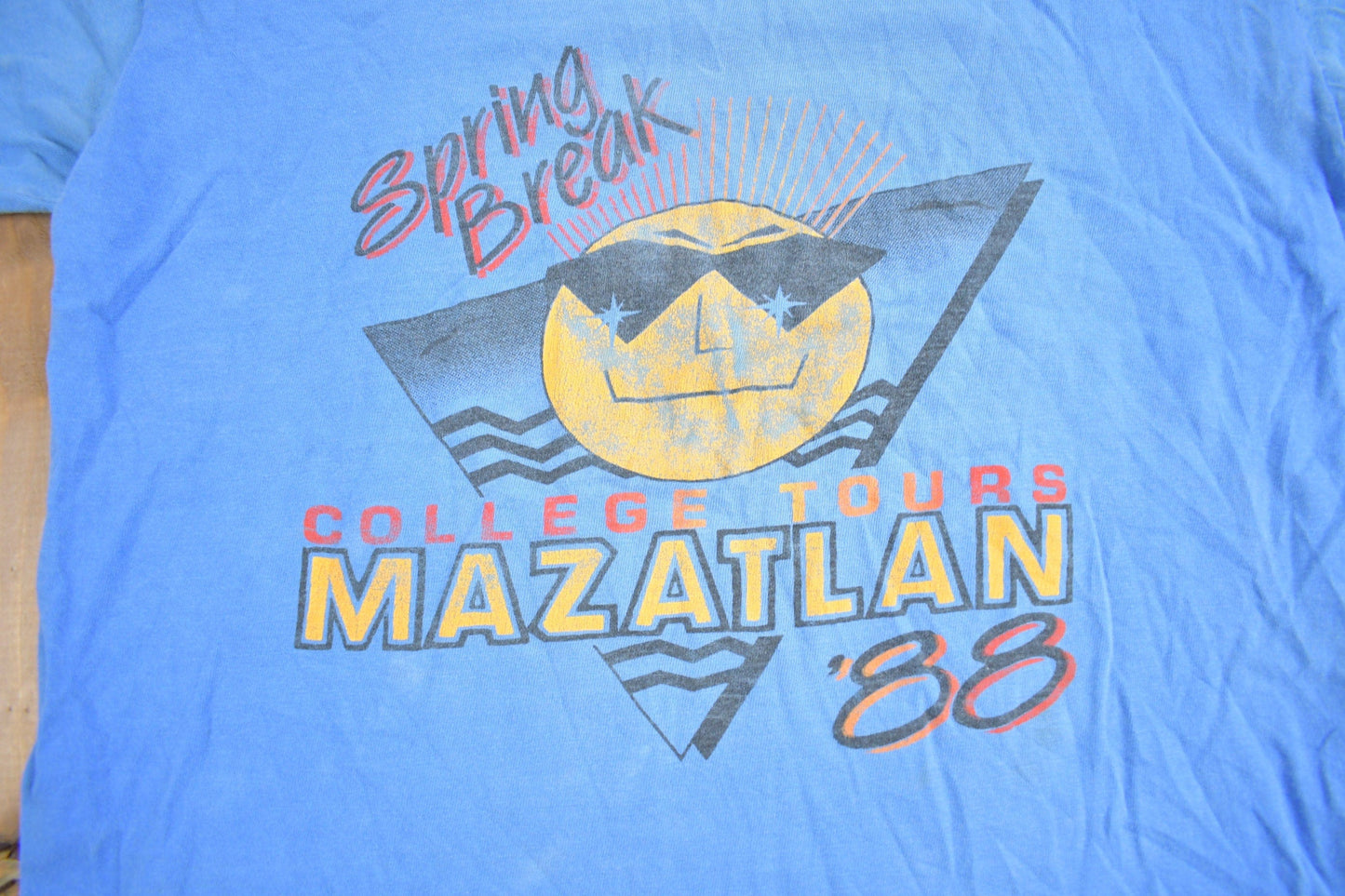 Proper Vintage Clothing > Gender Neutral Adult Clothing > Tops & Tees > T Shirts Vintage 1988 Mazatlan College Tours Souvenir T Shirt / Spring Break / Single Stitch / Vacation Tee / Travel T Shirt