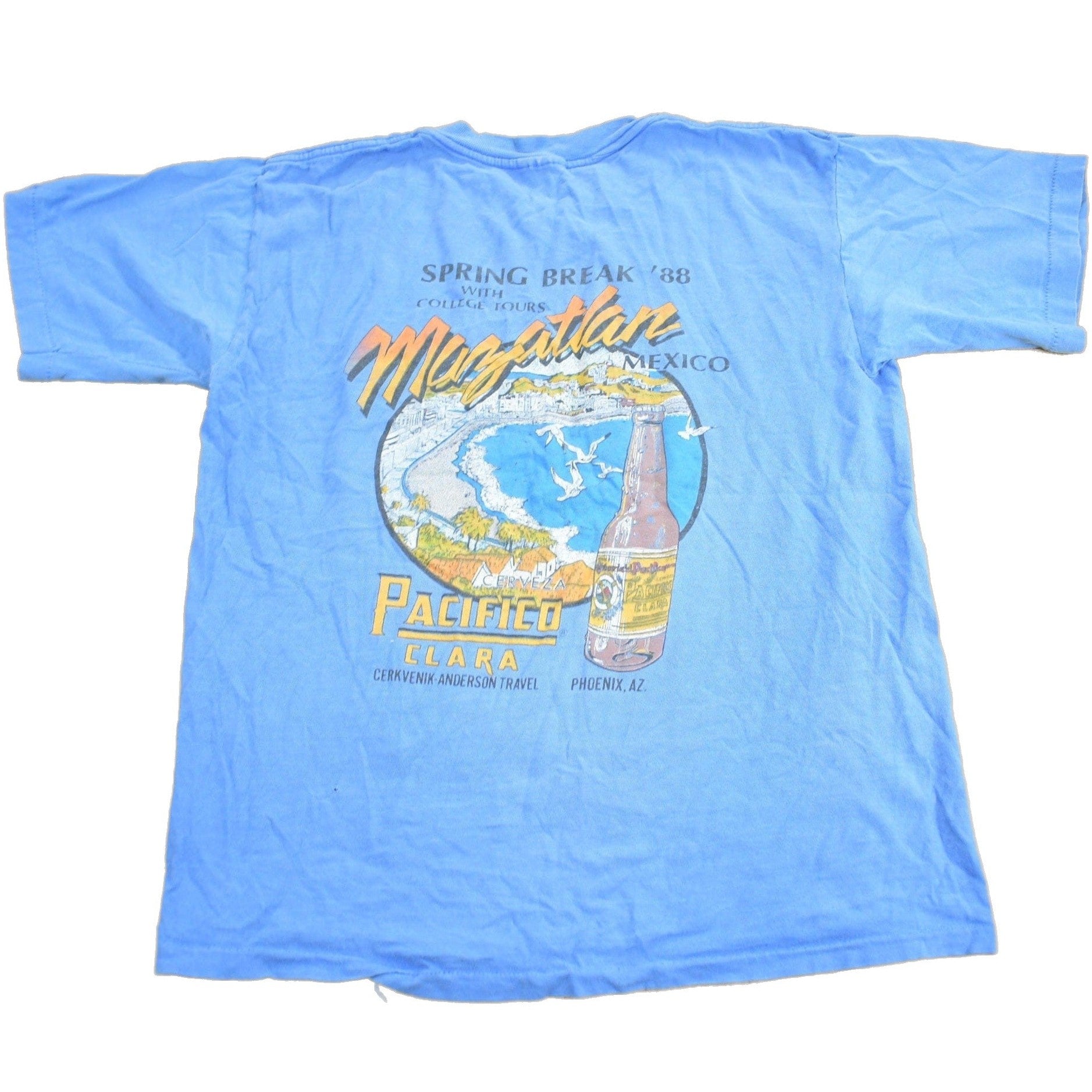 Proper Vintage Clothing > Gender Neutral Adult Clothing > Tops & Tees > T Shirts Vintage 1988 Mazatlan College Tours Souvenir T Shirt / Spring Break / Single Stitch / Vacation Tee / Travel T Shirt