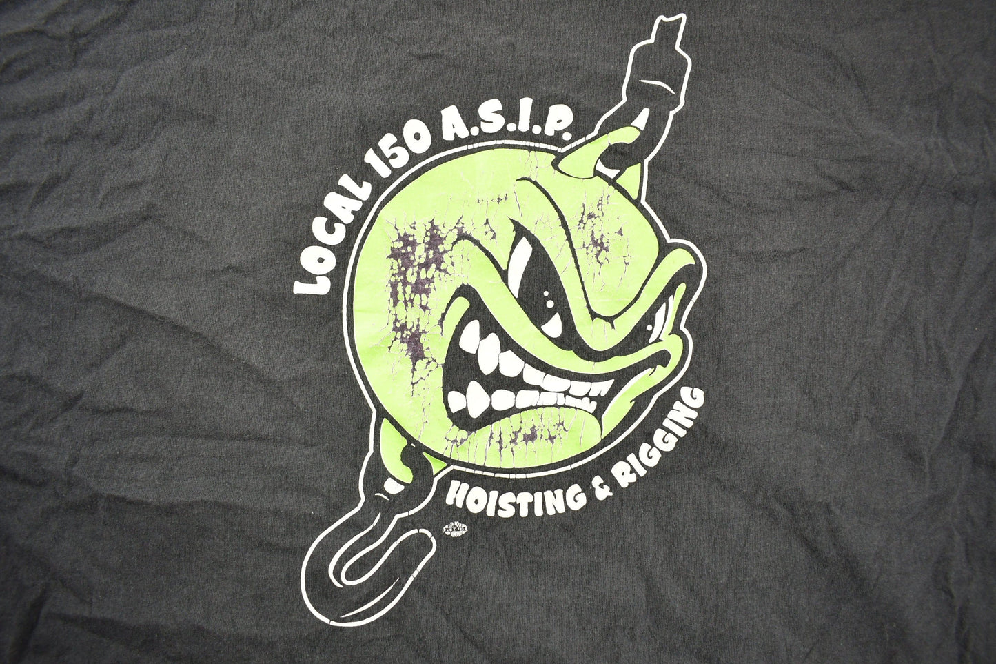 Proper Vintage Clothing > Gender Neutral Adult Clothing > Tops & Tees > T Shirts Vintage 1990s ASIP Local 150 Hoisting & Rigging Graphic T Shirt / Vintage T Shirt / Streetwear / Graphic Tee / Made In USA