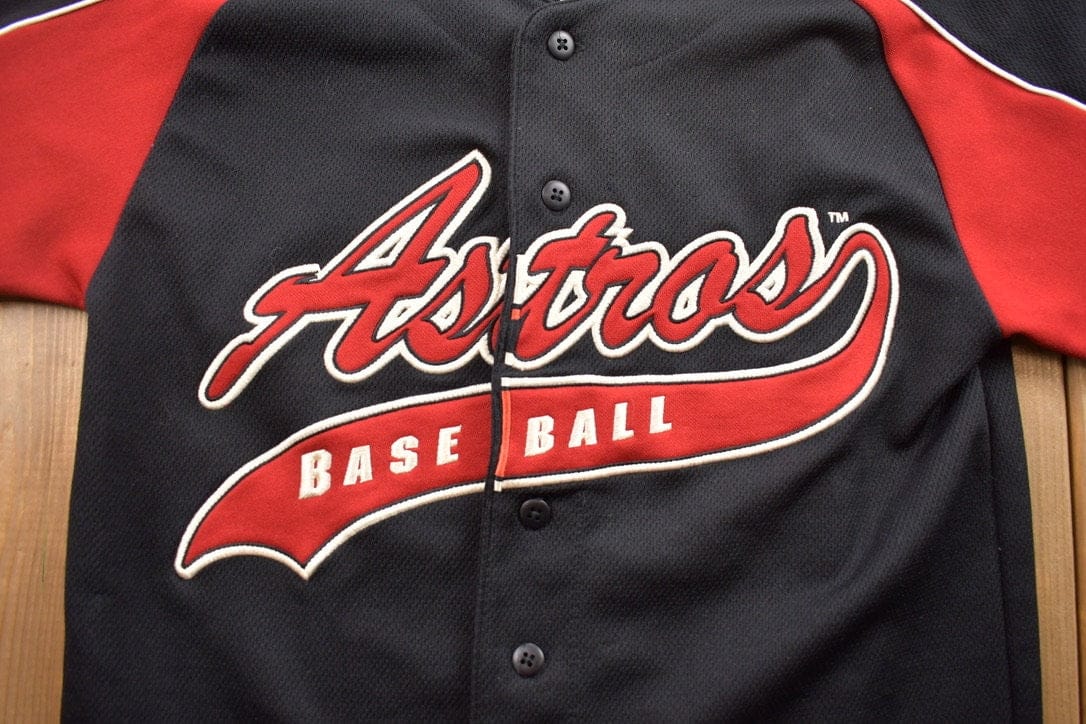 Proper Vintage Clothing > Gender Neutral Adult Clothing > Tops & Tees > T Shirts Vintage 1990s Astros Button Up MLB Baseball Jersey / Athletic Wear / Sports Wear / MLB Baseball / 1990s Streetwear / Sportswear