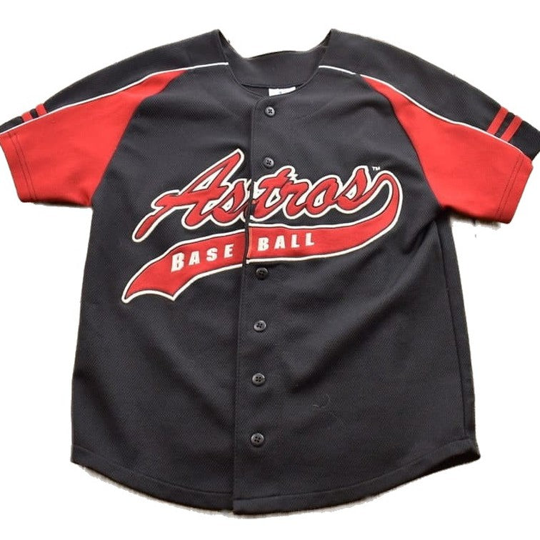 Proper Vintage Clothing > Gender Neutral Adult Clothing > Tops & Tees > T Shirts Vintage 1990s Astros Button Up MLB Baseball Jersey / Athletic Wear / Sports Wear / MLB Baseball / 1990s Streetwear / Sportswear