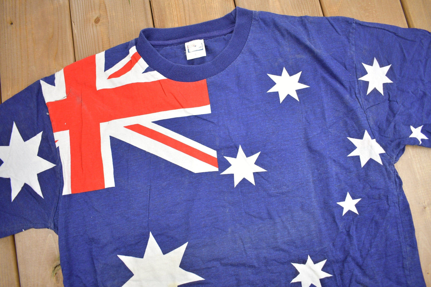 Proper Vintage Clothing > Gender Neutral Adult Clothing > Tops & Tees > T Shirts Vintage 1990s Australian Flag All Over Print Graphic T Shirt / Vintage T Shirt / Streetwear / Graphic Tee / Flag Shirt