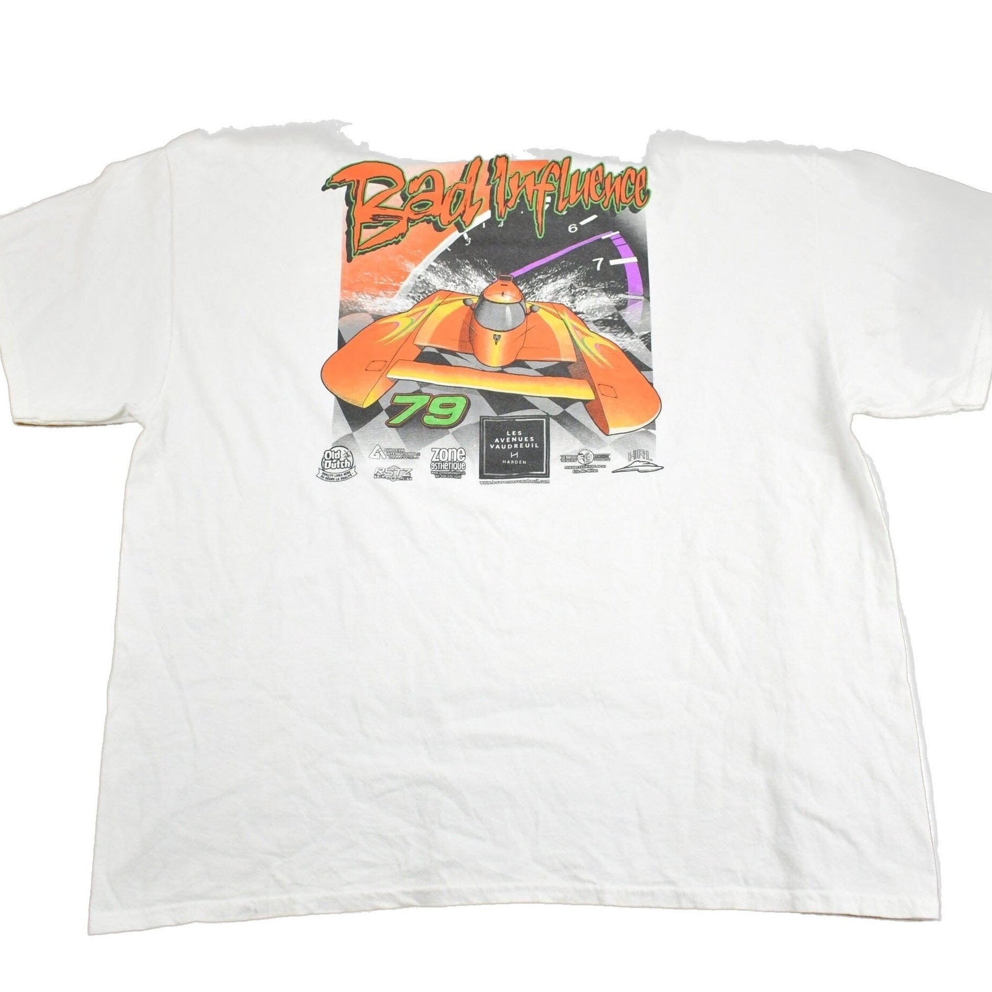 Proper Vintage Clothing > Gender Neutral Adult Clothing > Tops & Tees > T Shirts Vintage 1990s Bad Influence Racing T-Shirt / Racing Tee / 90s Streetwear / Sportswear