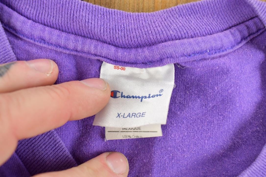 Proper Vintage Clothing > Gender Neutral Adult Clothing > Tops & Tees > T Shirts Vintage 1990s Champion Minnesota Vikings NFL Graphic T-Shirt/ Made In USA / Single Stitch / NFL / 90s Streetwear / Sportswear