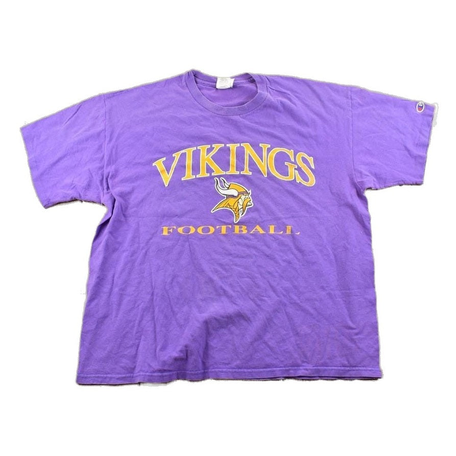 Proper Vintage Clothing > Gender Neutral Adult Clothing > Tops & Tees > T Shirts Vintage 1990s Champion Minnesota Vikings NFL Graphic T-Shirt/ Made In USA / Single Stitch / NFL / 90s Streetwear / Sportswear