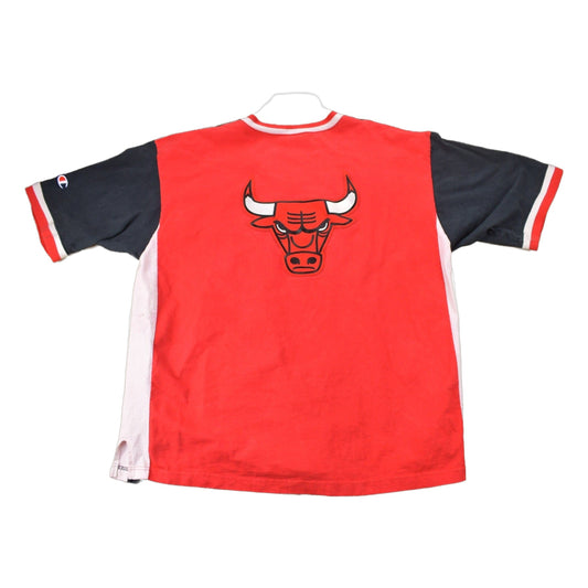 Proper Vintage Clothing > Gender Neutral Adult Clothing > Tops & Tees > T Shirts Vintage 1990s Chicago Bulls NBA Champion Shooting Shirt NBA Sportswear / Vintage Champion / Chicago Bulls Jersey
