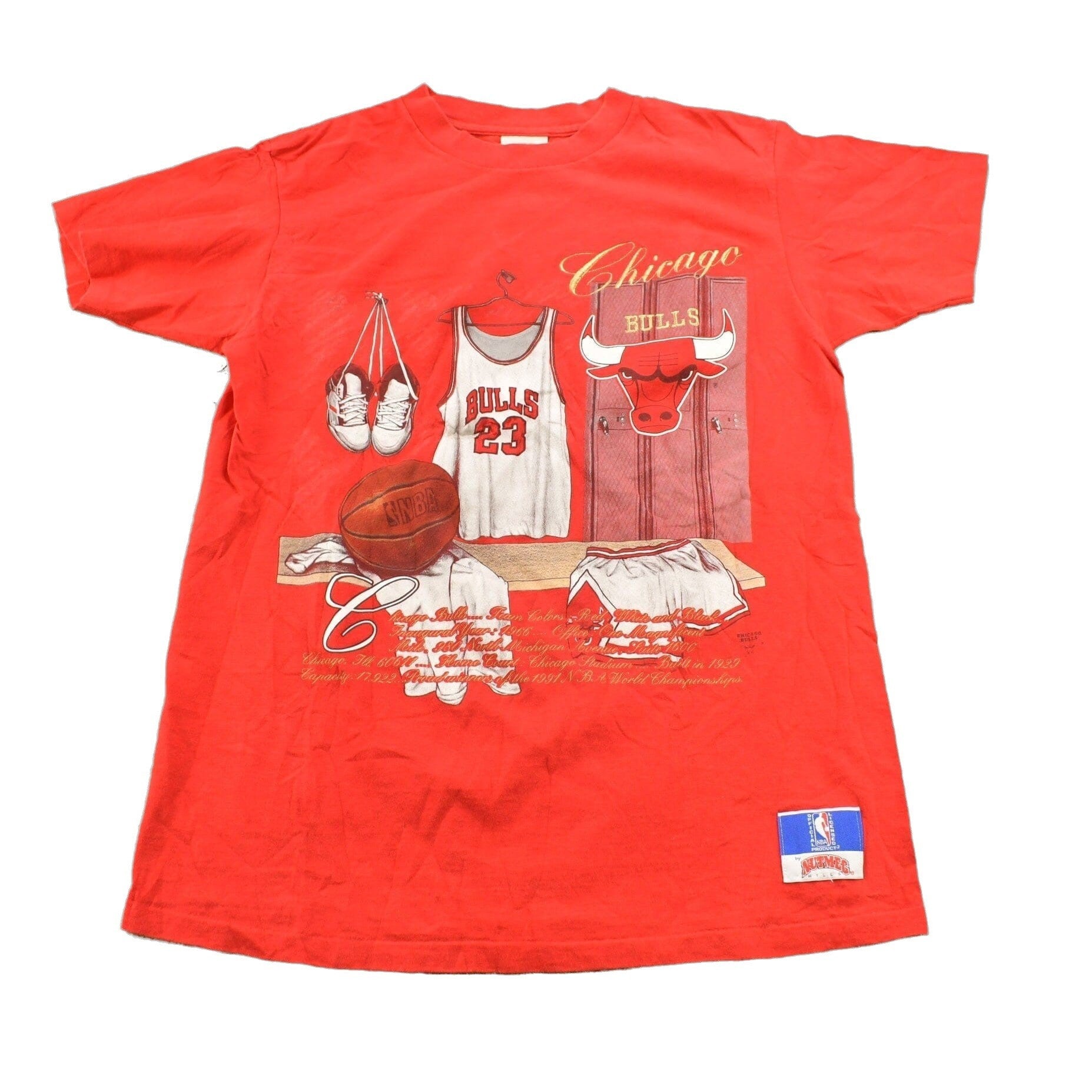 Proper Vintage Clothing > Gender Neutral Adult Clothing > Tops & Tees > T Shirts Vintage 1990s Chicago Bulls NBA Embroidered T-Shirt / Made In USA / Single Stitch / NBA Basketball / 90s Streetwear / Sportswear