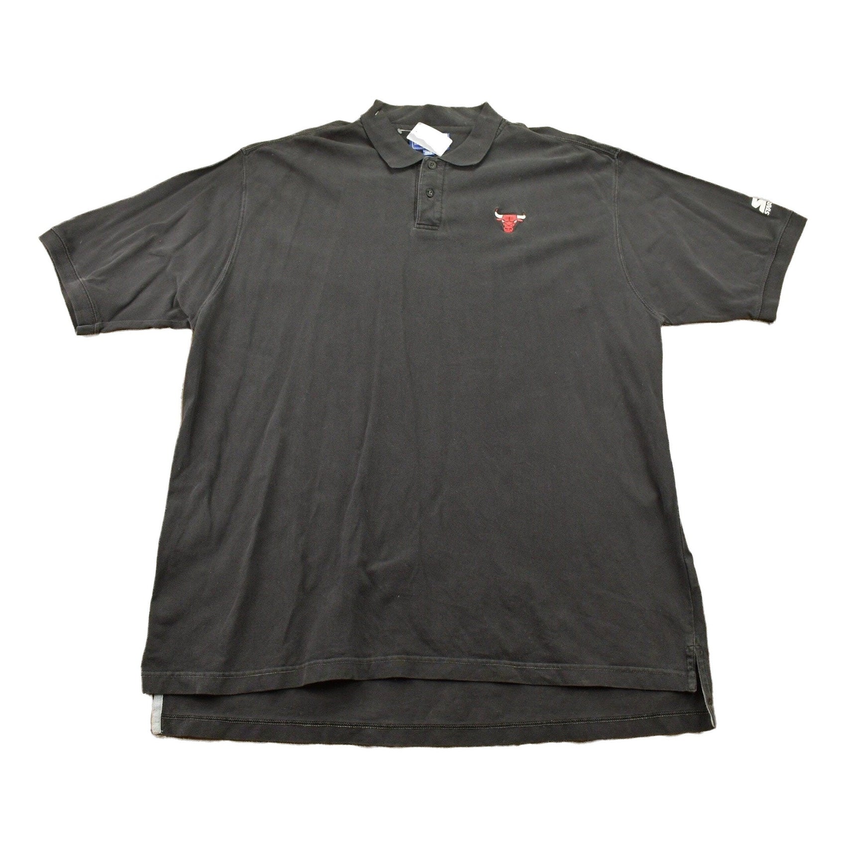 Proper Vintage Clothing > Gender Neutral Adult Clothing > Tops & Tees > T Shirts Vintage 1990s Chicago Bulls NBA Polo T-Shirt / NBA Basketball / 80s / 90s / Embroidered / Streetwear / Retro Style / Bulls Tee