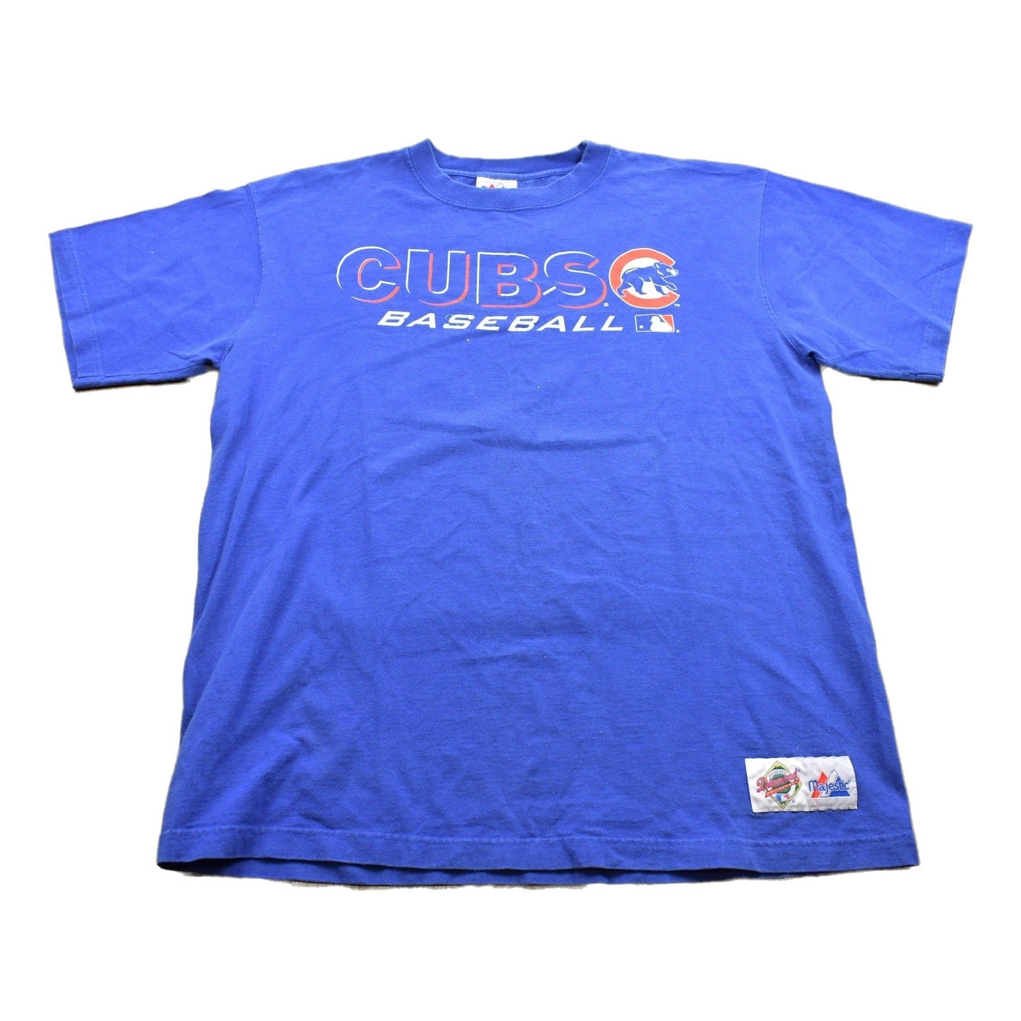 Proper Vintage Clothing > Gender Neutral Adult Clothing > Tops & Tees > T Shirts Vintage 1990s Chicago Cubs Graphic T-Shirt / MLB Baseball / 90s Streetwear / Sportswear / Majestic
