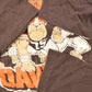 Proper Vintage Clothing > Gender Neutral Adult Clothing > Tops & Tees > T Shirts Vintage 1990s Cleveland Browns Dawgs NFL Graphic Youth Size T-Shirt / Made In USA / Single Stitch / NFL / Logo 7 / Sportswear
