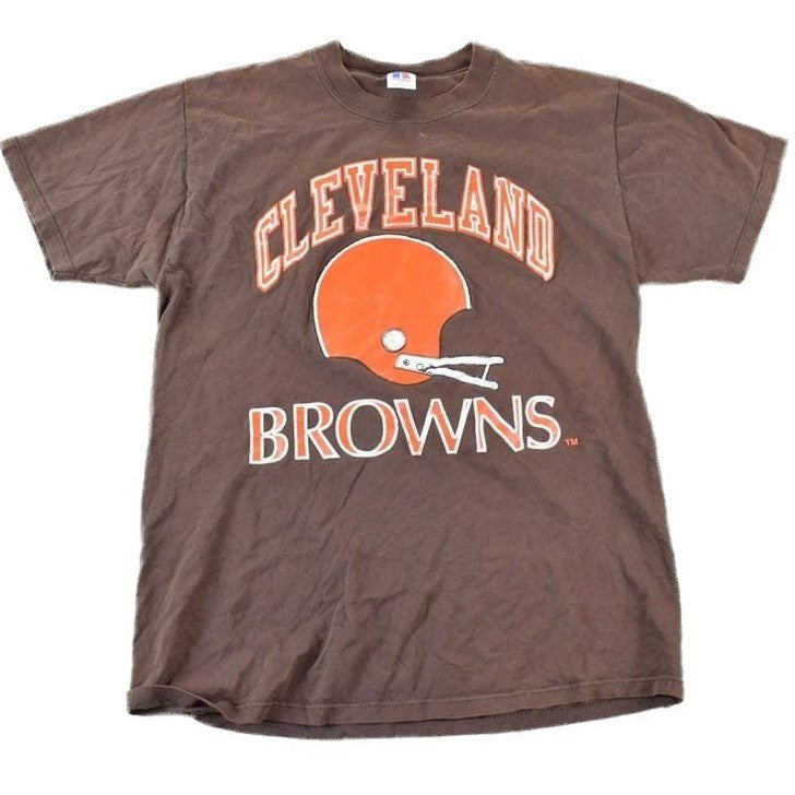 Proper Vintage Clothing > Gender Neutral Adult Clothing > Tops & Tees > T Shirts Vintage 1990s Cleveland Browns NFL Graphic T-Shirt / Made In USA / Russell Athletic Single Stitch / NFL / 90s Streetwear / Sportswear