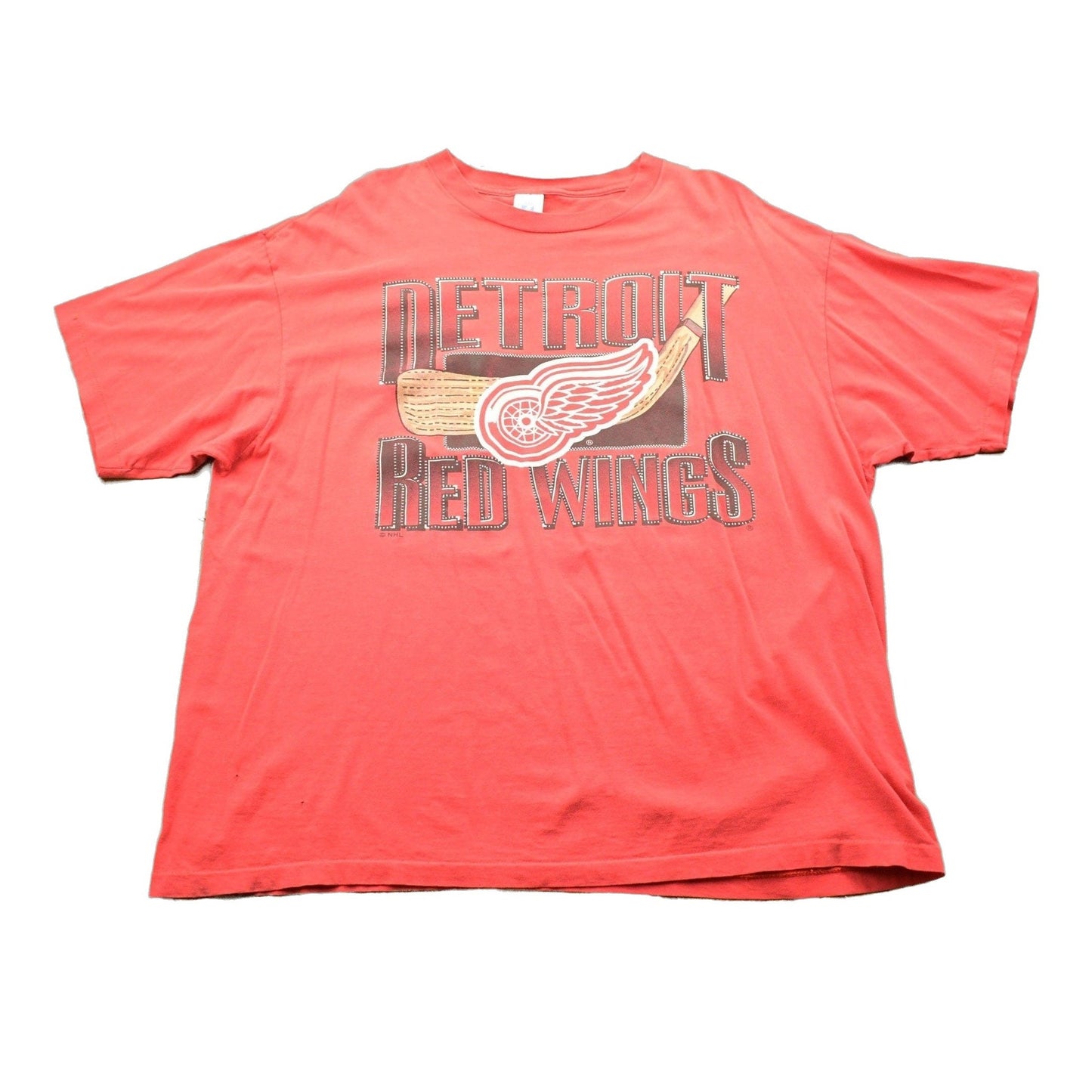 Proper Vintage Clothing > Gender Neutral Adult Clothing > Tops & Tees > T Shirts Vintage 1990s Detroit Red Wings NHL Logo 7 T Shirt / Vintage Graphic T-Shirt / 80s / 90s / Made In USA / Hockey T Shirt