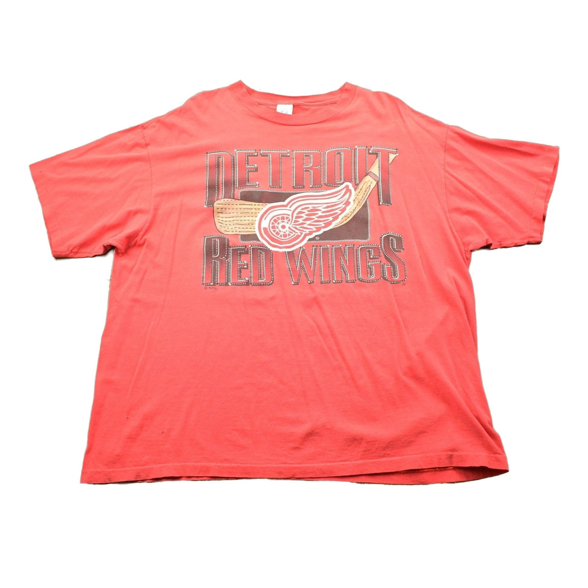 Proper Vintage Clothing > Gender Neutral Adult Clothing > Tops & Tees > T Shirts Vintage 1990s Detroit Red Wings NHL Logo 7 T Shirt / Vintage Graphic T-Shirt / 80s / 90s / Made In USA / Hockey T Shirt