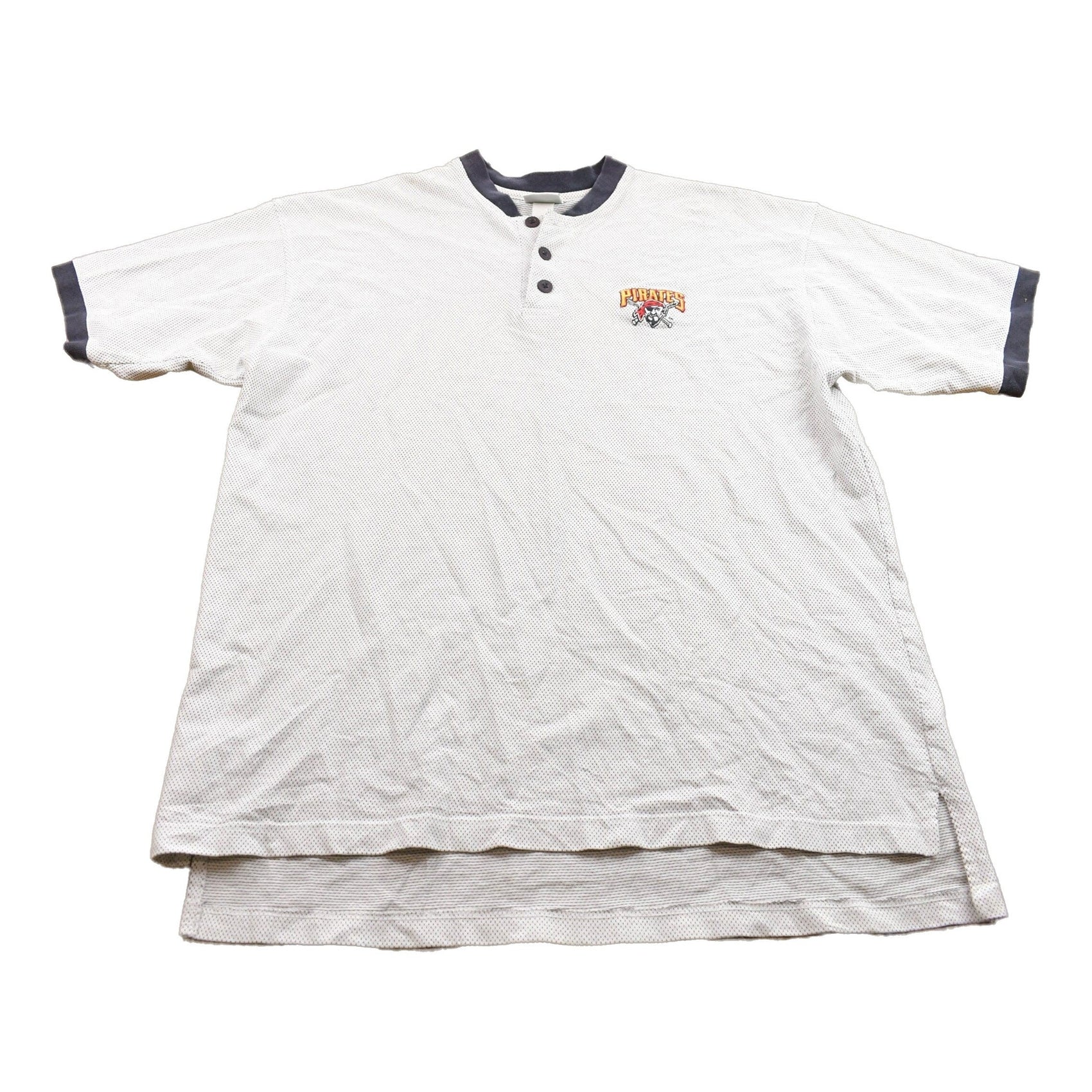 Proper Vintage Clothing > Gender Neutral Adult Clothing > Tops & Tees > T Shirts Vintage 1990s Dynasty MLB Pittsburgh Pirates Henley Shirt / Made In USA / MLB Baseball / 90s Streetwear / Sportswear