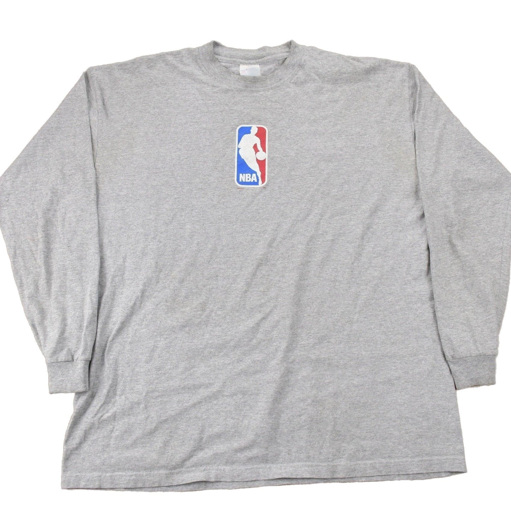 Proper Vintage Clothing > Gender Neutral Adult Clothing > Tops & Tees > T Shirts Vintage 1990s NBA Logo Graphic Long Sleeve T-Shirt Made In USA / NBA Basketball / 90s Streetwear / Sportswear