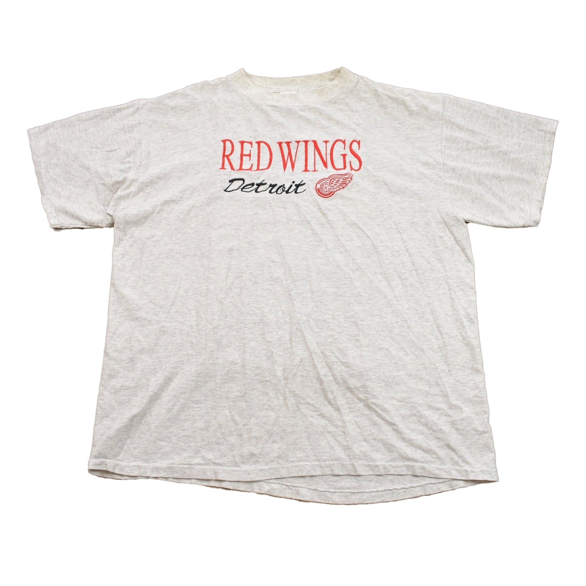Proper Vintage Clothing > Gender Neutral Adult Clothing > Tops & Tees > T Shirts Vintage 1990s NHL Detroit Red Wings Embroidered T-Shirt / Made In USA / Single Stitch / NHL Hockey / 90s Streetwear / Sportswear