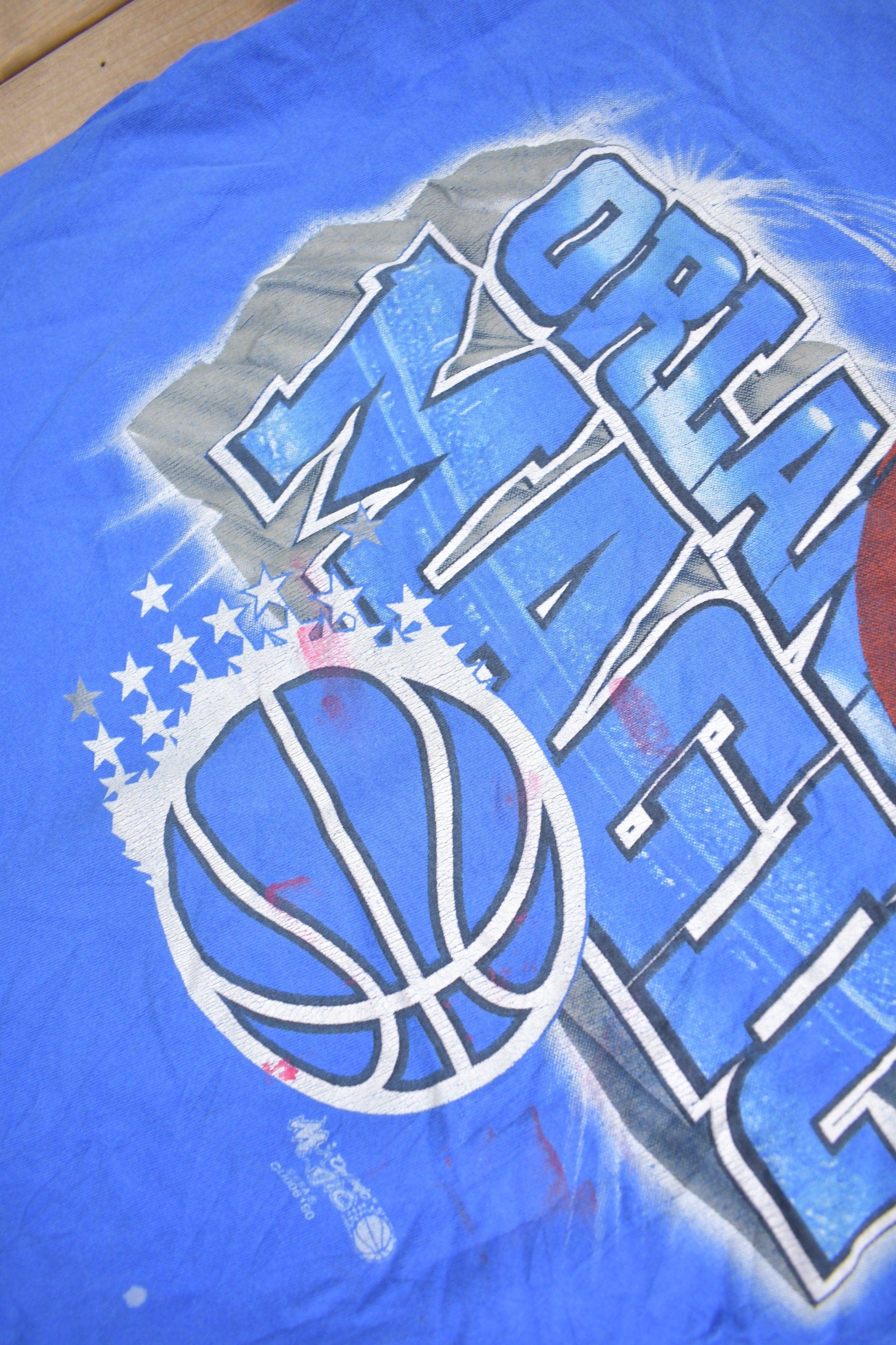 Proper Vintage Clothing > Gender Neutral Adult Clothing > Tops & Tees > T Shirts Vintage 1990s Orlando Magic Graphic T-Shirt / Magic Tee / Streetwear / Retro Style / NBA Graphic Tee