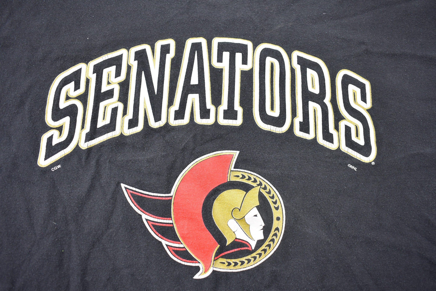 Proper Vintage Clothing > Gender Neutral Adult Clothing > Tops & Tees > T Shirts Vintage 1990s Ottawa Senators NHL Logo T Shirt / Sportswear / Streetwear / Athleisure / 90s Hockey