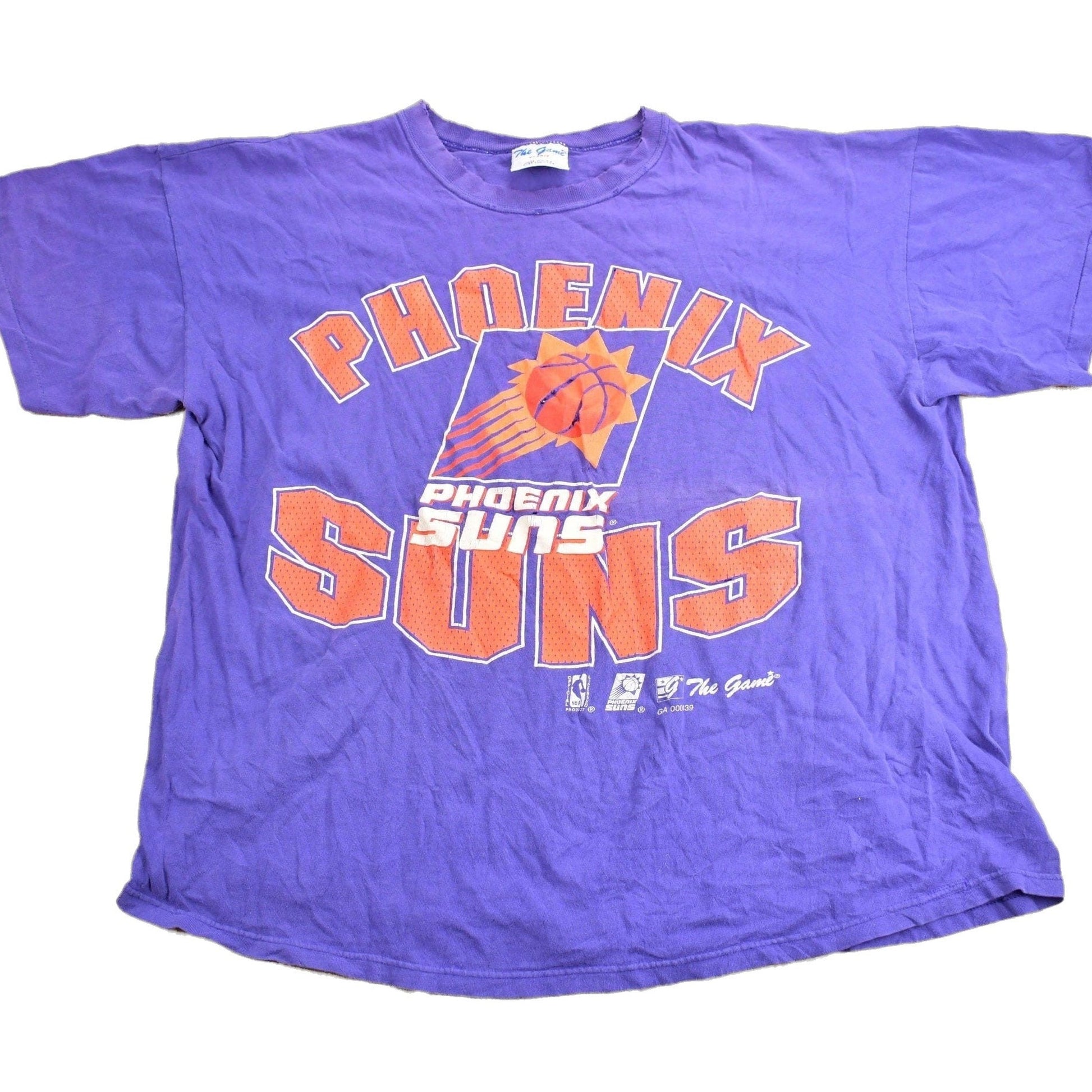 Proper Vintage Clothing > Gender Neutral Adult Clothing > Tops & Tees > T Shirts Vintage 1990s Phoenix Suns NBA Graphic T-Shirt / Made In USA / Single Stitch / NBA Basketball / 90s Streetwear / Sportswear