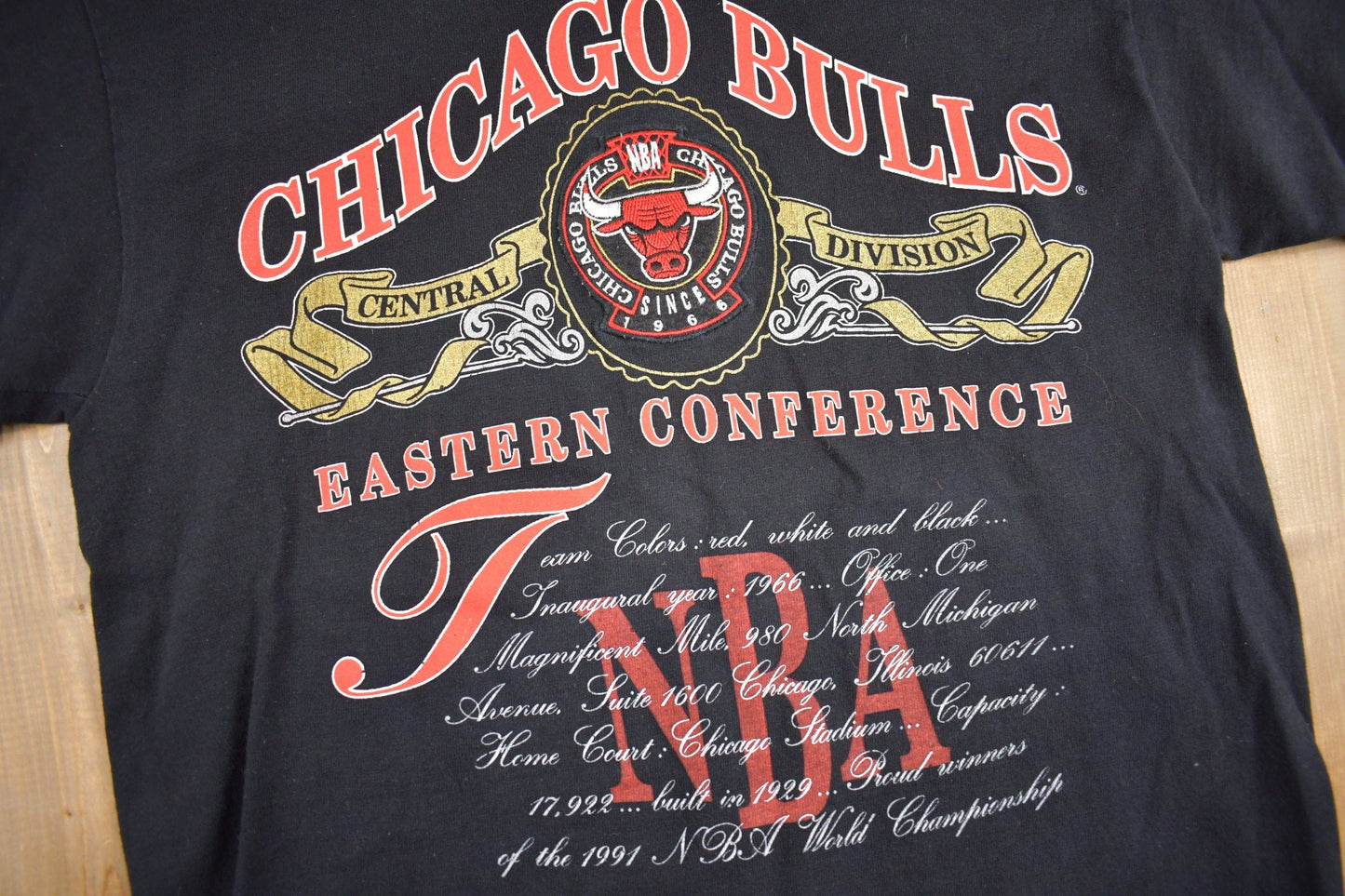 Proper Vintage Clothing > Gender Neutral Adult Clothing > Tops & Tees > T Shirts Vintage 1991 Chicago Bulls NBA Embroidered T Shirt Single Stitch / Chicago T Shirt / Vintage Basketball / Nutmeg / Made In USA