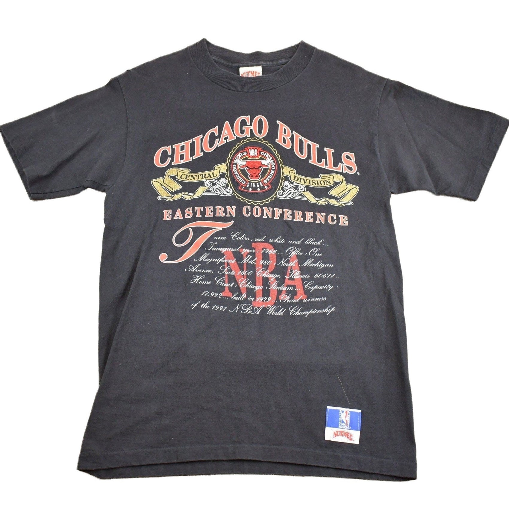 Proper Vintage Clothing > Gender Neutral Adult Clothing > Tops & Tees > T Shirts Vintage 1991 Chicago Bulls NBA Embroidered T Shirt Single Stitch / Chicago T Shirt / Vintage Basketball / Nutmeg / Made In USA