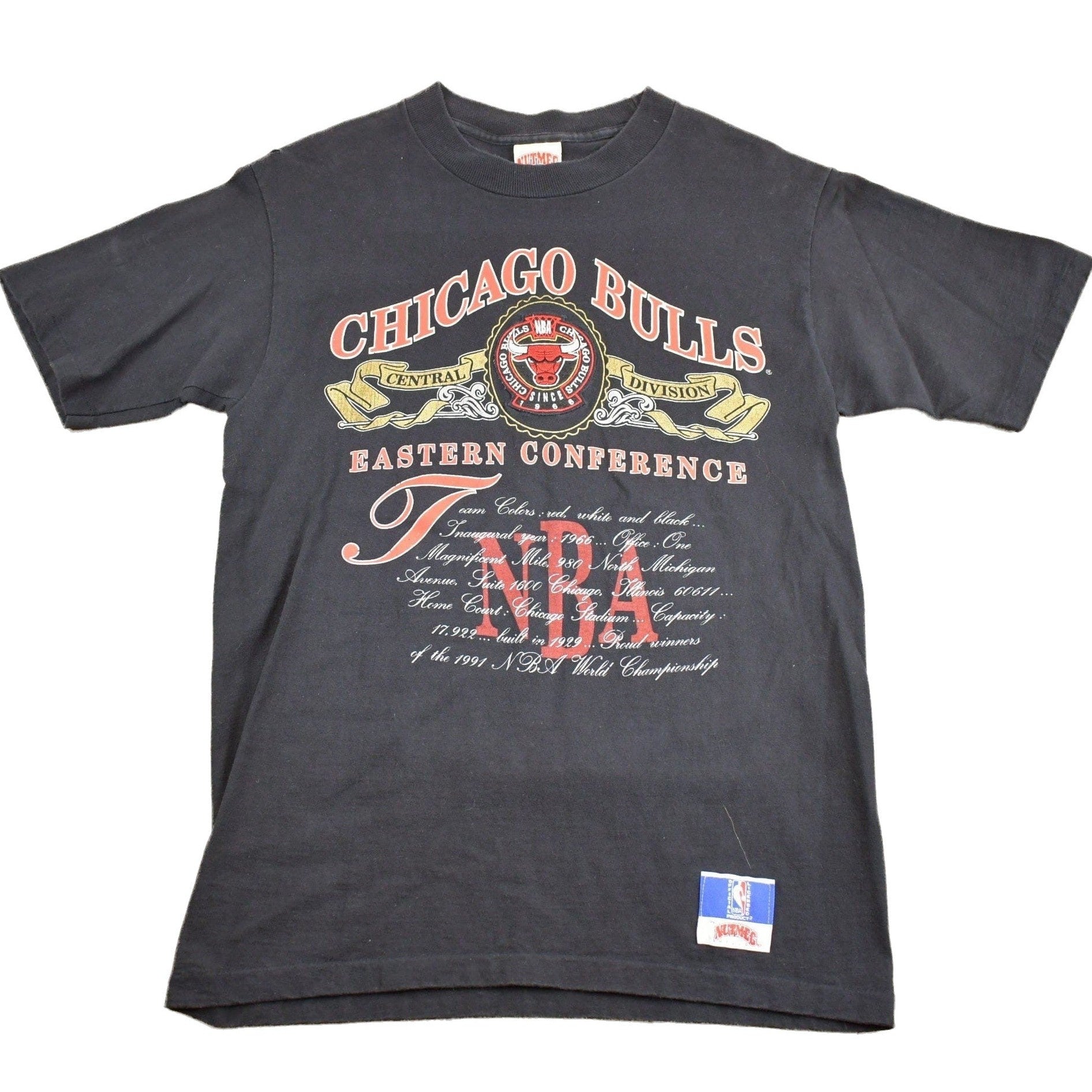 Proper Vintage Clothing > Gender Neutral Adult Clothing > Tops & Tees > T Shirts Vintage 1991 Chicago Bulls NBA Embroidered T Shirt Single Stitch / Chicago T Shirt / Vintage Basketball / Nutmeg / Made In USA
