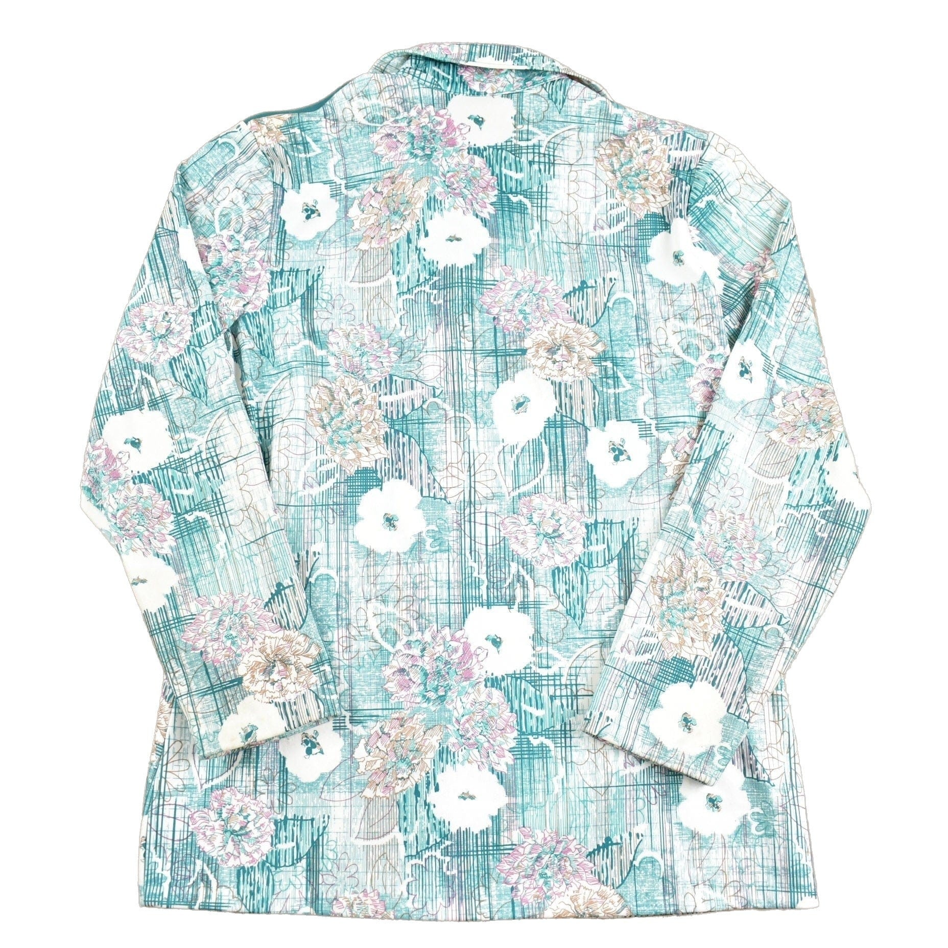 Proper Vintage Clothing > Men's Clothing > Shirts & Tees > Oxfords & Button Downs Vintage 1970s Abstract Floral Western Button Up Shirt / 1970s Button Up / Polyester Shirt / Funky Pattern / 70s