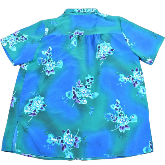 Proper Vintage Clothing > Men's Clothing > Shirts & Tees > Oxfords & Button Downs Vintage 1980s A Personal Touch Button Up Shirt / Short Sleeve / Made in USA / Abstract Floral Pattern / Casual Shirt / Summer Shirt