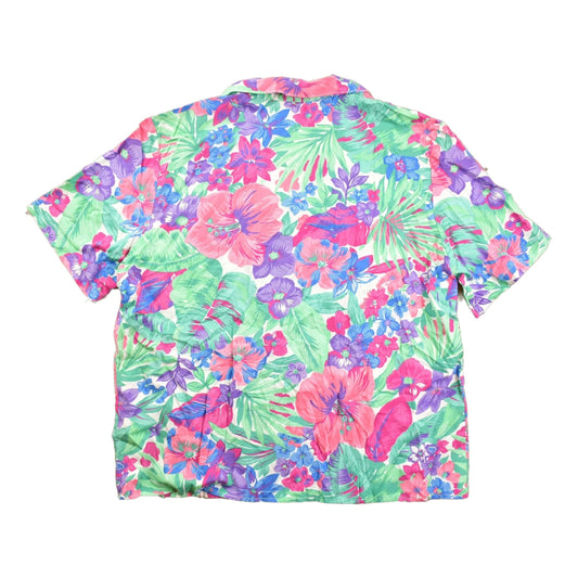 Proper Vintage Clothing > Men's Clothing > Shirts & Tees > Oxfords & Button Downs Vintage 1980s Floral Button Up Shirt / Women's Vintage / Casual Shirt / All Over Print
