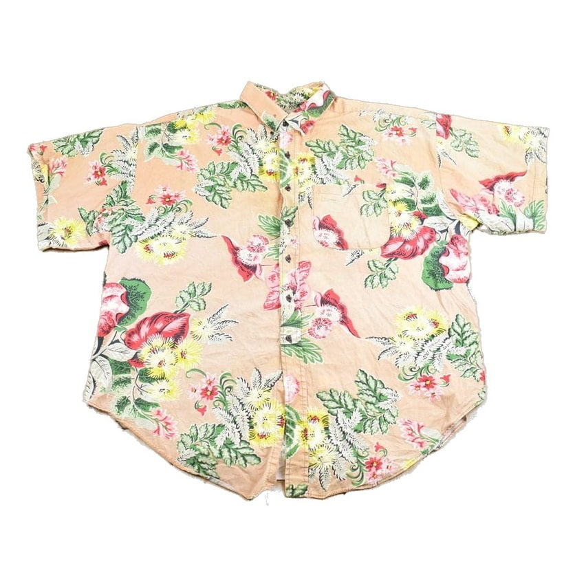 Proper Vintage Clothing > Men's Clothing > Shirts & Tees > Oxfords & Button Downs Vintage 1980s Panhandle Slim Floral Button Up Shirt / Made In USA / Summer Shirt / Casual Shirt / Formal Shirt