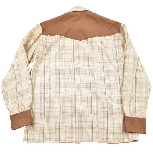 Proper Vintage Clothing > Men's Clothing > Shirts & Tees > Oxfords & Button Downs Vintage 1980s Western Style Plaid Button Up Shirt / Rodeo Shirt / Cowboy Shirt / Made In USA / Flannel Shirt / Snap Button