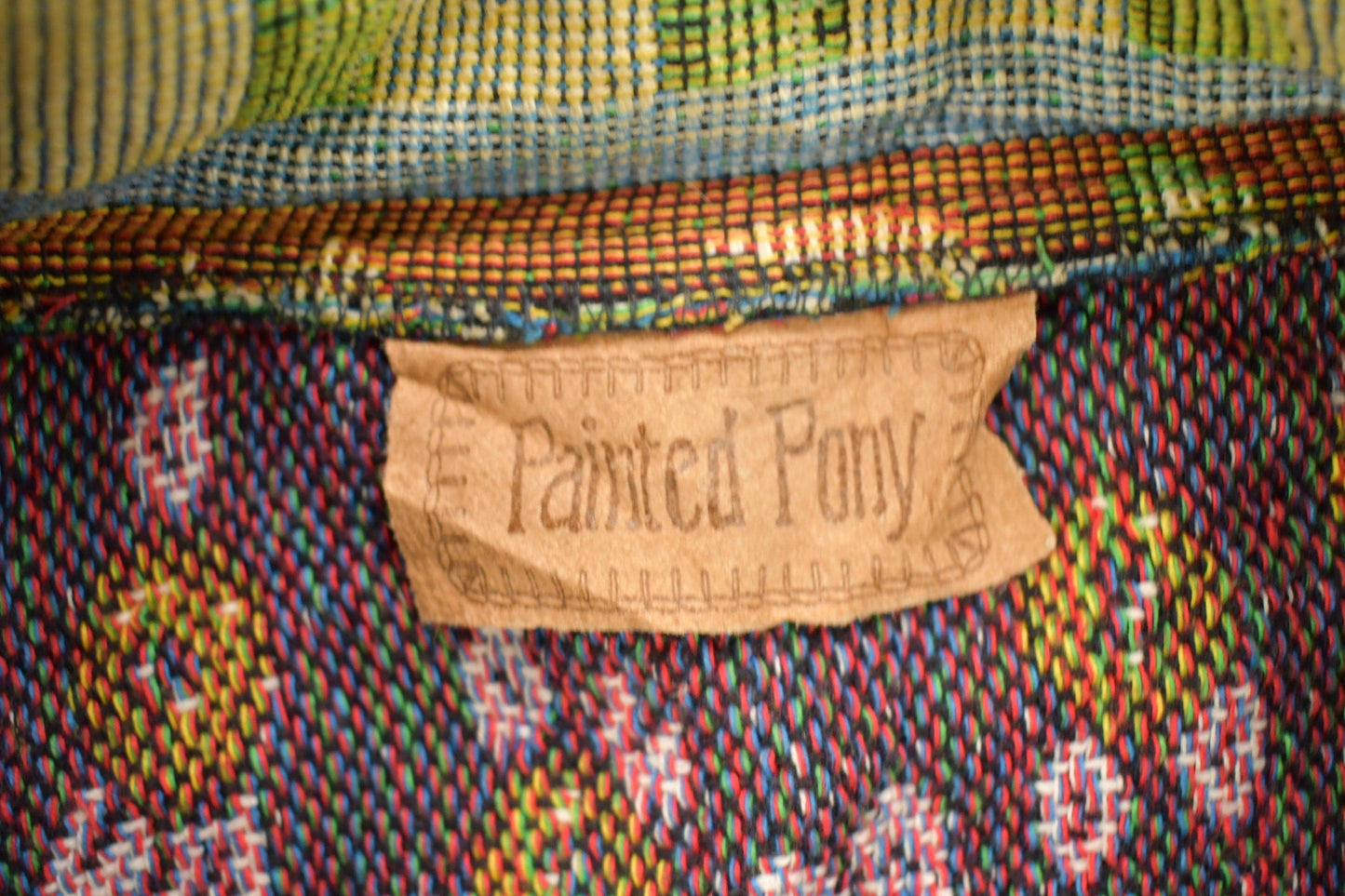 Proper Vintage Clothing > Men's Clothing > Shirts & Tees > Oxfords & Button Downs Vintage 1990s Abstract Patchwork Button Up Sweater / 1990s Button Up / Painted Pony / Abstract Shirt / Paisley Pattern