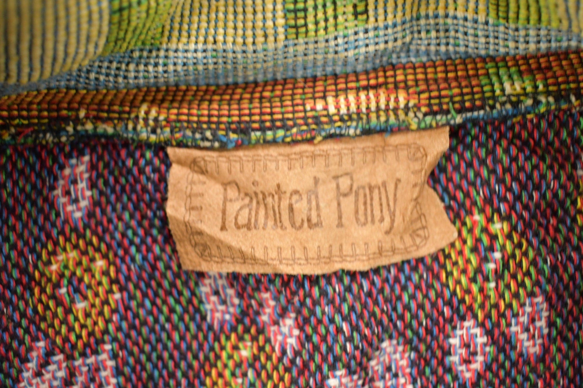 Proper Vintage Clothing > Men's Clothing > Shirts & Tees > Oxfords & Button Downs Vintage 1990s Abstract Patchwork Button Up Sweater / 1990s Button Up / Painted Pony / Abstract Shirt / Paisley Pattern