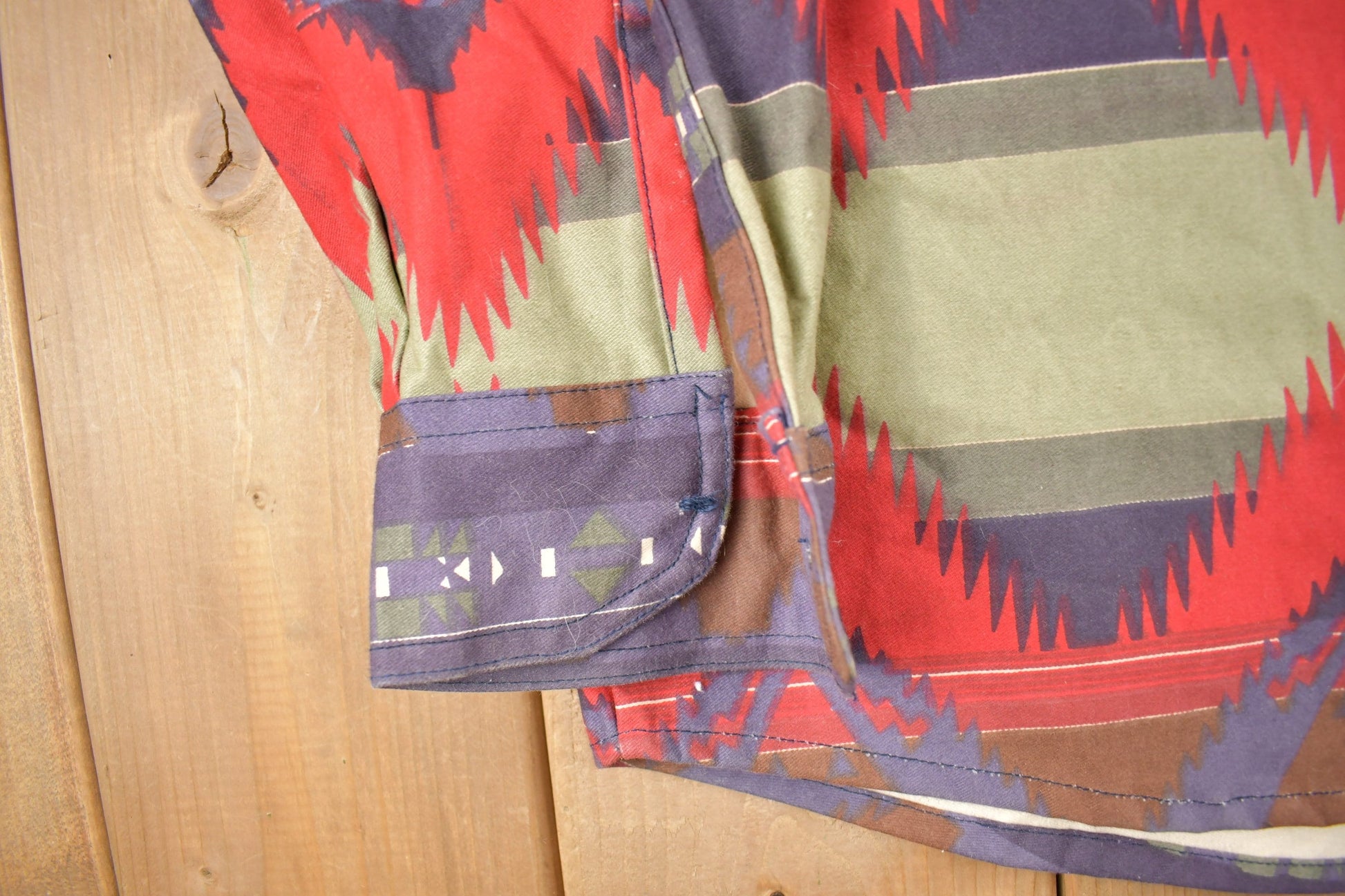 Proper Vintage Clothing > Men's Clothing > Shirts & Tees > Oxfords & Button Downs Vintage 1990s Earthbound Trading Co Aztec Pattern Button Up Shirt Heavy Weight / Vintage Cowboy Shirt / Rodeo Shirt / South Western